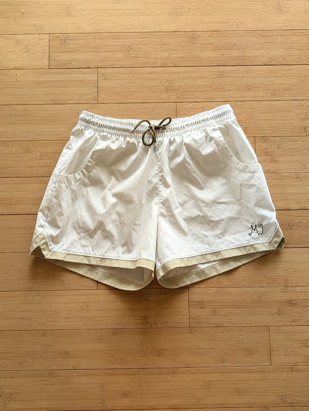 Jordan Women's Cream Woven Embroidered Loose Fit Basketball Shorts